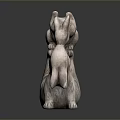 Two Cute Rabbits Sculpture in Circular Hugging Pose with Smooth Textured Design 3d model