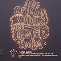 Cute Encouraging Neon Lighting Combination With Bulb Shape And All Bodies Are Good Bodies Text