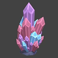Colorful Crystal Prism Decorative Ornament Set with Pink Purple Blue Geometric Shapes and Stable Base