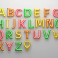 Colorful Alphabet Letters With Yellow Location Pin For Kids Educational Supplies