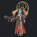 Fantasy Character With Blue Hair Mythical Creature Inspired Wings And Biomechanical Armor Features