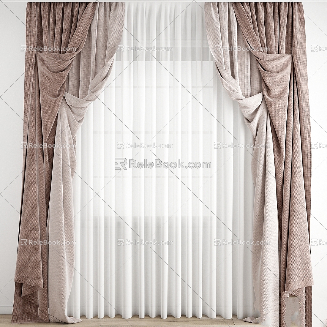 Modern Curtain Curtain Blinds Roman Window Curtain Fabric 3d model