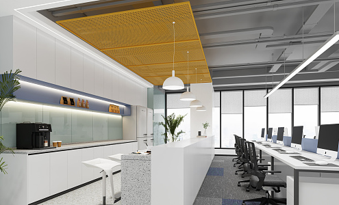 Modern public office area 3d model