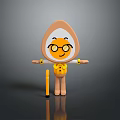 Egg Shaped Game and Movie Character With Glasses Smiling Face Yellow Bow Tie and Cane
