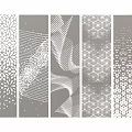 Modern Gray White Wall Panels Featuring Various Decorative Patterns And Textures