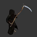 Game Movie Character Skeleton In Hooded Cloak With Bloodied Spear And Chains