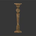 Ornate Wooden Decorative Column With Carved Spherical Detail Round Top And Base