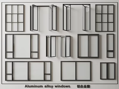 Aluminum Alloy Casement Windows With Various Modern Design And Styles 3d model
