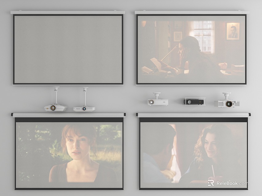 Projection Surveillance System Displaying Various Real Time Monitoring Scenes On Multiple Screens 3d model 