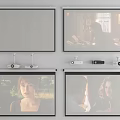 Modern projection curtain projector 3d model