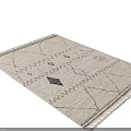 Square Rug With Geometric Diamond Patterns And Zigzag Lines In Neutral Tones 3d model