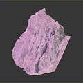 3D Rock Cliff Model With Textured Surface Steep Edges Detailed Crevices And Scattered Greenery