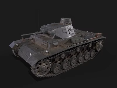 Highly Detailed 3D Model of Military Tank with Tracks Turret and Gun Barrel 3d model