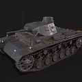 Highly Detailed 3D Model of Military Tank with Tracks Turret and Gun Barrel