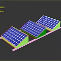 Solar Panels Array Installation With Blue Photovoltaic Cells For Renewable Energy