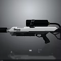 Futuristic Weapon Design by BRING Technologies Featuring White Body and Black Grip 3d model