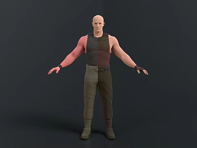 Other 3D Character Model Standing With Sleeveless Top Brown Pants And Boots 3d model