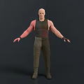 Other 3D Character Model Standing With Sleeveless Top Brown Pants And Boots