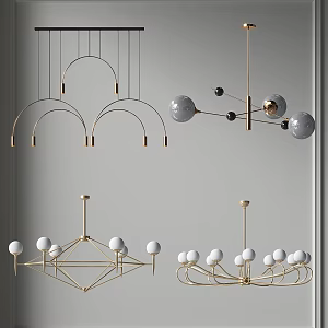 Modern Chandelier Metal Multi-head Ring Chandelier Guest Dining Room Chandelier Bedroom Bar Counter Chandelier Office Chandelier Study Room Tea Room Chandelier 3d model