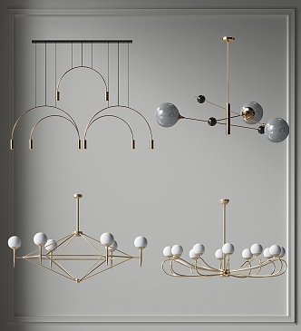 Modern Chandelier Metal Multi-head Ring Chandelier Guest Dining Room Chandelier Bedroom Bar Counter Chandelier Office Chandelier Study Room Tea Room Chandelier 3d model