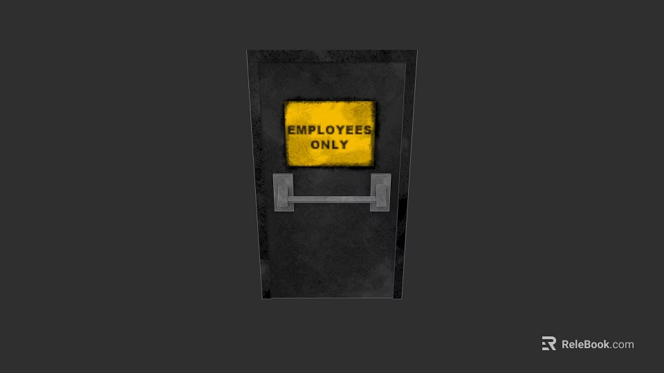 Durable Security Door Featuring Employees Only Sign for Workplace Safety Access 3d model 