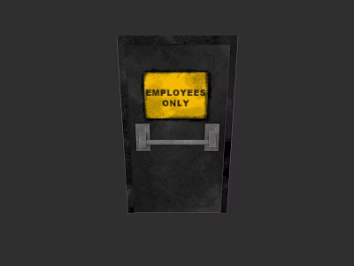 Durable Security Door Featuring Employees Only Sign for Workplace Safety Access 3d model