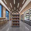 Spacious Well Stocked Supermarket Department Store With Groceries Drinks Daily Necessities Shelves And Refrigerated Cases
