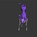 Purple Mechanical Giraffe Character Holding Digital Tablet With Metal Arms