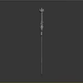 Silver Decorative Sword with Ornate Hilt Spherical Pommel and Slender Blade as Medieval Fantasy Weapon