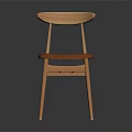 Leisure Chair With Wooden Frame Curved Backrest And Orange Padded Seat