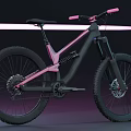 Black and Pink Modern Mountain Bike With Sleek Frame And Stylish Wheels
