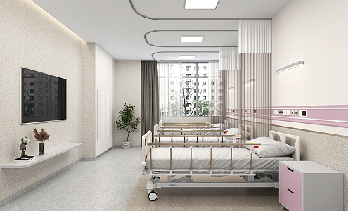 Modern Ward Hospital Ward 3d model