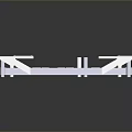 Transparent 3D Model of Industrial Platform Structure With Steps Red Markers and Walkway