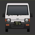 White Compact Delivery Truck With Cargo Packages In Truck Bed