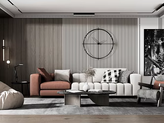 Modern sofa coffee table combination 3d model
