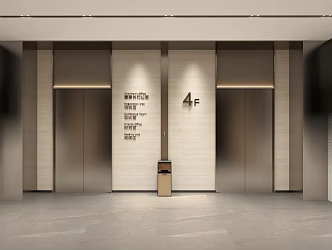 Elevator hall staircase 3d model