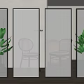 Modern Changhong glass partition 3d model