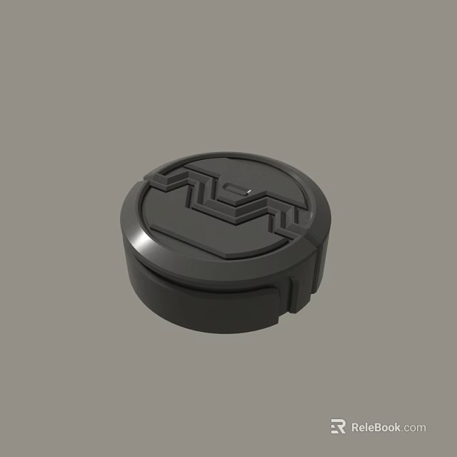 Black Circular 3D Model With Intricate Geometric Surface Design Details 3d model