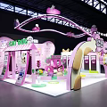 Pink Butterfly Shaped Art Installation With CHUBBY Text Ice Cream And Rainbow For Kids Exhibition