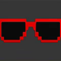 Red Pixel Style Jewelry With Reflective Surface And Modern Fashion Design