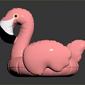 Pink Flamingo Shaped Inflatable Swim Ring Perfect for Summer Pool and Beach Fun