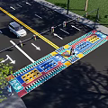 Modern creative zebra crossing fun zebra crossing collage zebra crossing 3d model