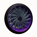 Stylish Black and Purple Tire Featuring Radial Crystal Like Geometric Hub Design