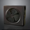 Industrial Electric Fan With Square Metal Casing And Rotating Blades For Ventilation