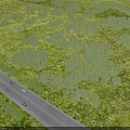 Aerial Planning Layout With Road Cars Trees And Green Scenic Landscape