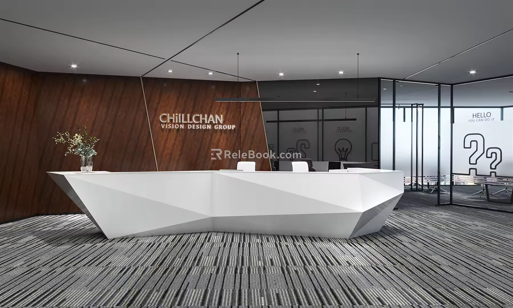 Modern reception desk 3d model