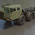 Green Utility Vehicle Featuring Heavy Duty Wheels And Robust Open Cargo Frame 3d model