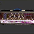 Soldano Computer Audio Amplifier With Front Panel Control Knobs And Black Design