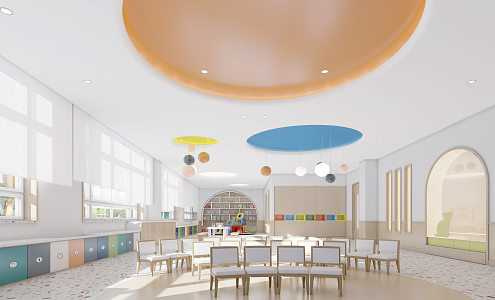 Modern Kindergarten Activity Room 3d model