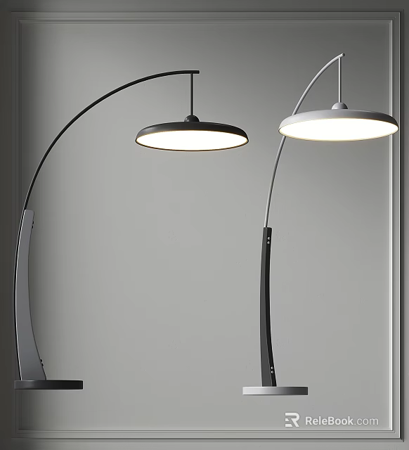 Modern Arc Floor Lamps With Bright Lighting 3d model 